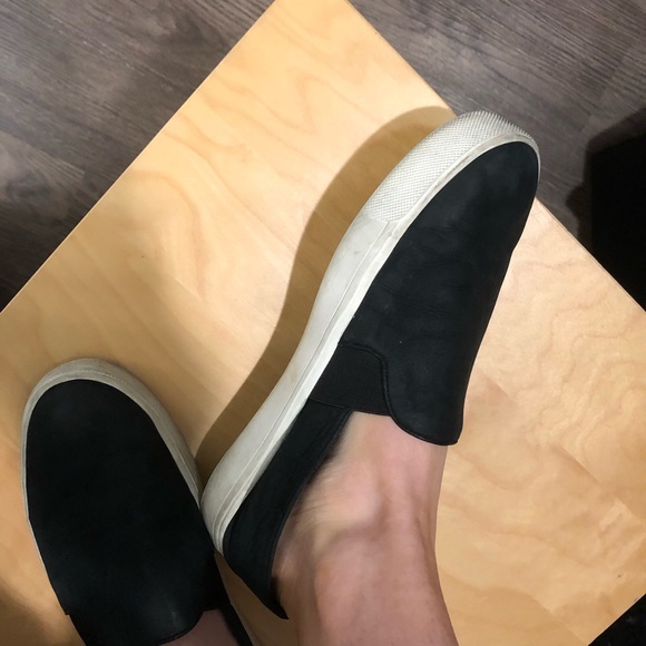 Vince Black Genuine Leather Slip On Sneakers - Picture 2 of 8